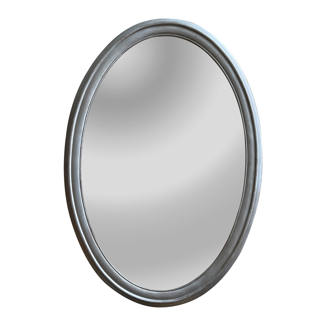 RADIANCE goods Contemporary-Style Silver Finish Oval Wall Mirror 34