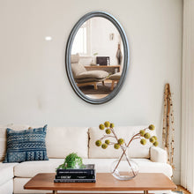 Load image into Gallery viewer, RADIANCE goods Contemporary-Style Silver Finish Oval Wall Mirror 34&quot; Tall
