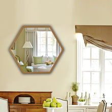 Load image into Gallery viewer, RADIANCE goods Contemporary Maple Finish Hexagon Framed Wall Mirror 24&quot; Width
