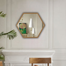 Load image into Gallery viewer, RADIANCE goods Contemporary Maple Finish Hexagon Framed Wall Mirror 24&quot; Width
