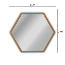 Load image into Gallery viewer, RADIANCE goods Contemporary Maple Finish Hexagon Framed Wall Mirror 24&quot; Width
