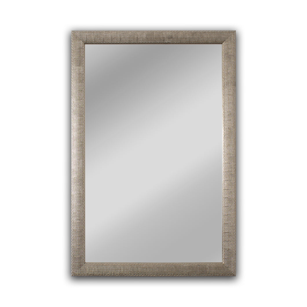 RADIANCE goods Contemporary Silver Finish Rectangle Framed Wall Mirror 35