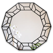 Load image into Gallery viewer, RADIANCE goods Contemporary Black Finish Decagon Framed Wall Mirror 31&quot; Width
