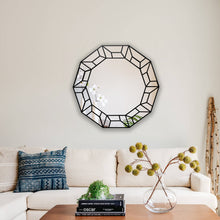 Load image into Gallery viewer, RADIANCE goods Contemporary Black Finish Decagon Framed Wall Mirror 31&quot; Width
