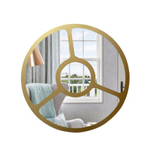 Load image into Gallery viewer, RADIANCE goods Contemporary-Style Round Golden Finish Wall Mirror 30&quot; Tall
