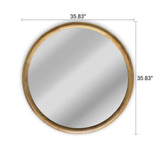 Load image into Gallery viewer, RADIANCE goods Contemporary Maple Wood Finish Round Framed Wall Mirror 36&quot; Width
