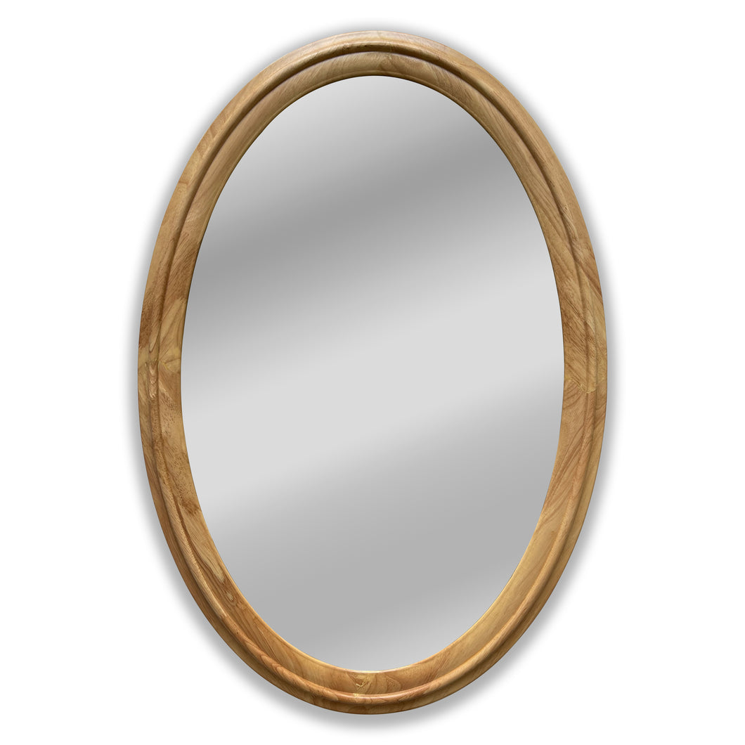 RADIANCE goods Contemporary Maple Wood Finish Oval Framed Wall Mirror 34