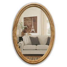 Load image into Gallery viewer, RADIANCE goods Contemporary Maple Wood Finish Oval Framed Wall Mirror 34&quot; Height
