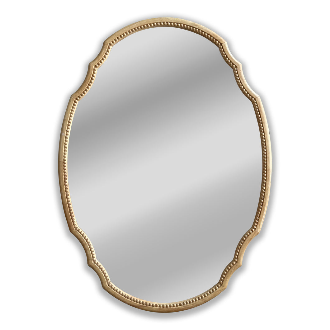 RADIANCE goods Contemporary Maple Wood Finish Oval Framed Wall Mirror 36