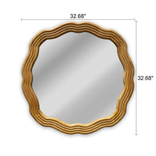 Load image into Gallery viewer, RADIANCE goods Contemporary Maple Wood Finish Round Framed Wall Mirror 33&quot; Width
