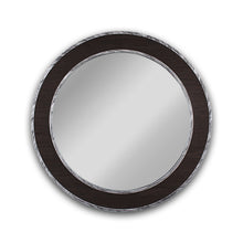 Load image into Gallery viewer, RADIANCE goods Vertical Dark Brown-Wood Finish Circle Framed Wall Mirror 30&quot;
