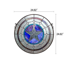 Load image into Gallery viewer, RADIANCE goods Star Stained Glass Window Panel 24&quot;x24&quot;
