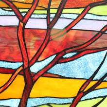 Load image into Gallery viewer, RADIANCE goods Landscape Stained Glass Window Panel 24.21&quot;x17.52&quot;
