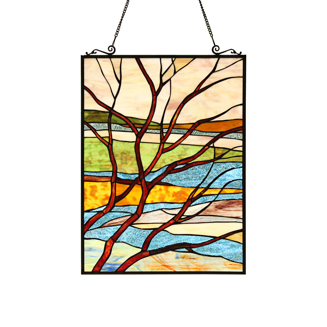 RADIANCE goods Landscape Stained Glass Window Panel 24.21