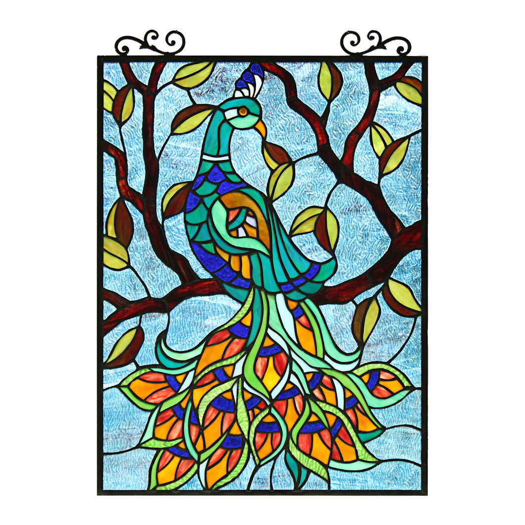 RADIANCE goods Animal Tiffany-Style Stained Glass Verical Hanging Window Panel 25