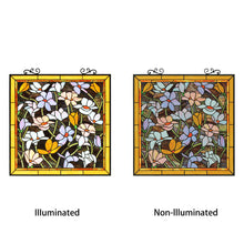 Load image into Gallery viewer, RADIANCE goods Floral Design Tiffany Stained Glass Verical Hanging Window Panel 25&quot; Tall
