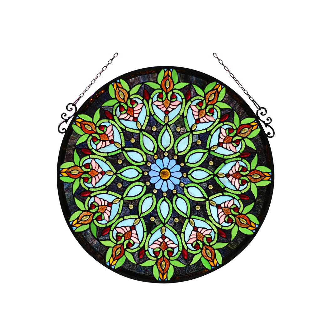 RADIANCE goods Victorian Stained Glass Window Panel 26