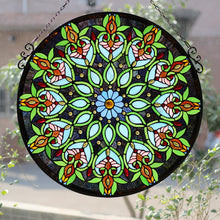 Load image into Gallery viewer, RADIANCE goods Victorian Stained Glass Window Panel 26&quot;x26&quot;
