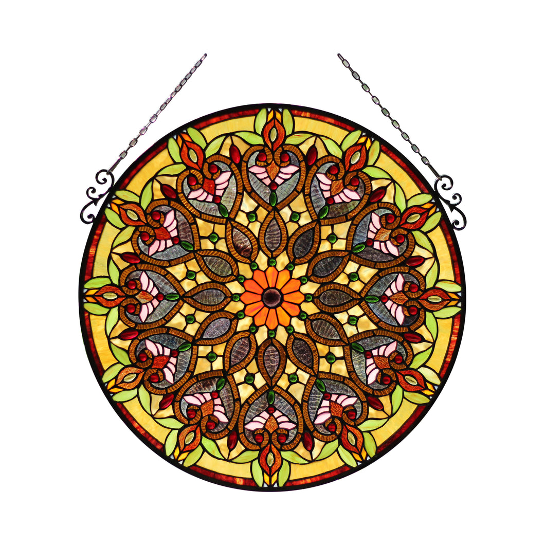 RADIANCE goods Victorian Stained Glass Window Panel 26