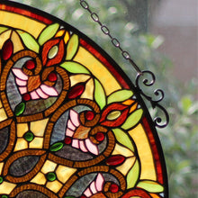 Load image into Gallery viewer, RADIANCE goods Victorian Stained Glass Window Panel 26&quot;x26&quot;
