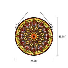 Load image into Gallery viewer, RADIANCE goods Victorian Stained Glass Window Panel 26&quot;x26&quot;
