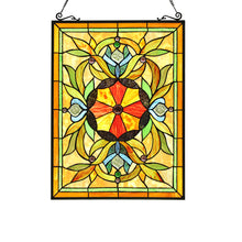 Load image into Gallery viewer, RADIANCE goods Victorian Stained Glass Window Panel 24.61&quot;x17.72&quot;
