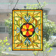 Load image into Gallery viewer, RADIANCE goods Victorian Stained Glass Window Panel 24.61&quot;x17.72&quot;
