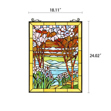 Load image into Gallery viewer, RADIANCE goods Landscape Stained Glass Window Panel 25&quot;x17.72&quot;
