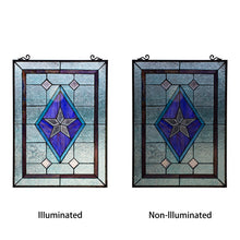 Load image into Gallery viewer, RADIANCE goods Star Stained Glass Window Panel 25&quot;x18.11&quot;
