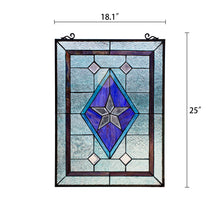 Load image into Gallery viewer, RADIANCE goods Star Stained Glass Window Panel 25&quot;x18.11&quot;
