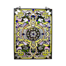 Load image into Gallery viewer, RADIANCE goods Victorian Stained Glass Window Panel 25&quot;x18.11
