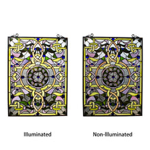 Load image into Gallery viewer, RADIANCE goods Victorian Stained Glass Window Panel 25&quot;x18.11
