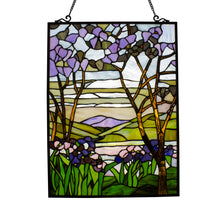 Load image into Gallery viewer, RADIANCE goods Floral Stained Glass Window Panel 25&quot;x18.11&quot;
