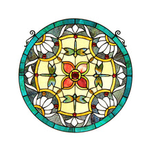 Load image into Gallery viewer, RADIANCE goods Dragonfly Stained Glass Window Panel 20&quot;x20&quot;

