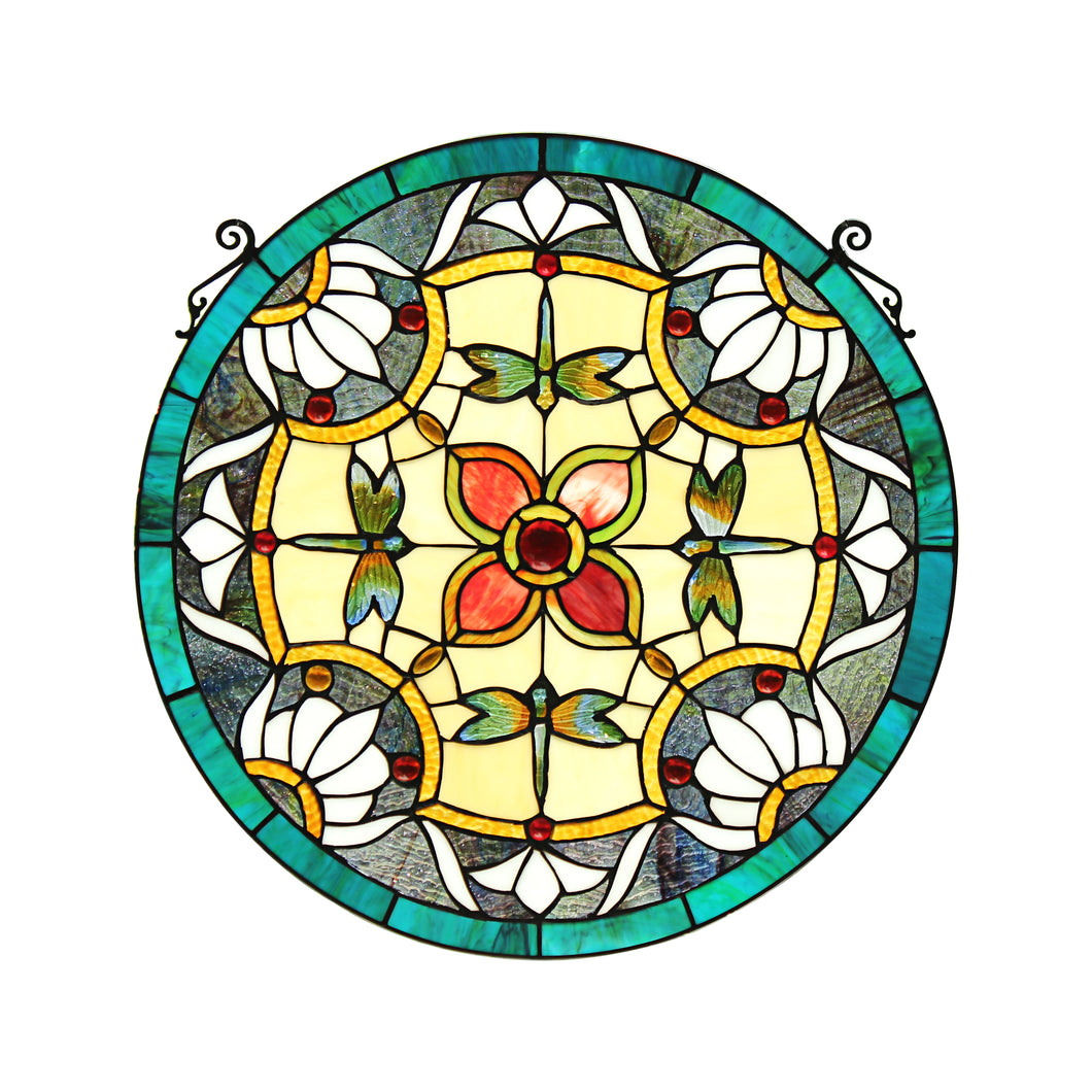 RADIANCE goods Dragonfly Stained Glass Window Panel 20