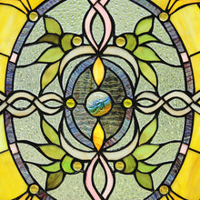 Load image into Gallery viewer, RADIANCE goods Floral Stained Glass Window Panel 24.8&quot;x18.11&quot;
