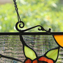 Load image into Gallery viewer, RADIANCE goods Floral Stained Glass Window Panel 24.8&quot;x18.11&quot;
