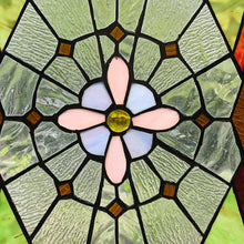 Load image into Gallery viewer, RADIANCE goods Geometric Stained Glass Window Panel 25&quot;x17.72&quot;
