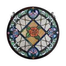 Load image into Gallery viewer, RADIANCE goods Floral Stained Glass Window Panel 25&quot;x25&quot;
