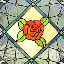 Load image into Gallery viewer, RADIANCE goods Floral Stained Glass Window Panel 25&quot;x25&quot;
