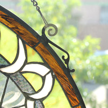 Load image into Gallery viewer, RADIANCE goods Floral Stained Glass Window Panel 25&quot;x25&quot;
