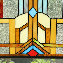 Load image into Gallery viewer, RADIANCE goods Geometric Stained Glass Window Panel 25&quot;x17.72&quot;
