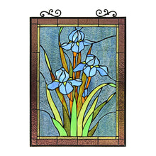 Load image into Gallery viewer, RADIANCE goods Floral Tiffany-Style Stained Glass Verical Hanging Window Panel 25&quot; Tall
