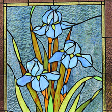 Load image into Gallery viewer, RADIANCE goods Floral Tiffany-Style Stained Glass Verical Hanging Window Panel 25&quot; Tall
