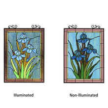 Load image into Gallery viewer, RADIANCE goods Floral Tiffany-Style Stained Glass Verical Hanging Window Panel 25&quot; Tall

