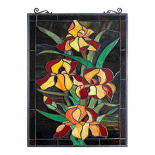 Load image into Gallery viewer, RADIANCE goods Floral Stained Glass Window Panel 24.8&quot;x17.72&quot;
