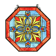 Load image into Gallery viewer, RADIANCE goods Geometric Stained Glass Window Panel 23&quot;x23&quot;
