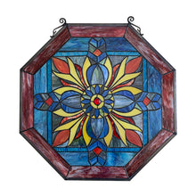 Load image into Gallery viewer, RADIANCE goods Geometric Stained Glass Window Panel 23&quot;x23&quot;
