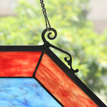 Load image into Gallery viewer, RADIANCE goods Geometric Stained Glass Window Panel 23&quot;x23&quot;

