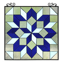 Load image into Gallery viewer, RADIANCE goods Geometric Stained Glass Window Panel 25&quot;x25&quot;
